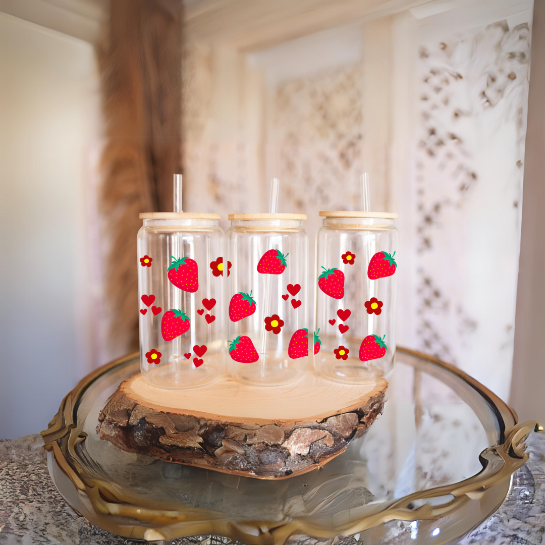 Strawberry Glass Cup